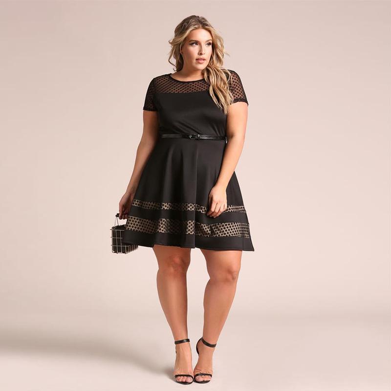 New Sexy Black Mesh Mini Dress