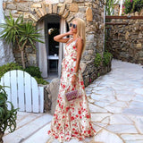 Summer Floral Patterned Spaghetti Strap Dress