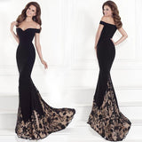 Black Sexy V Neck Long Evening Dresses