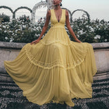 V-Neck Maxi Dress Evening Dress