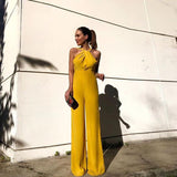 Elegant Yellow Evening Jumpsuits
