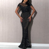 Long Grenadine Sequin Bodycon Dress