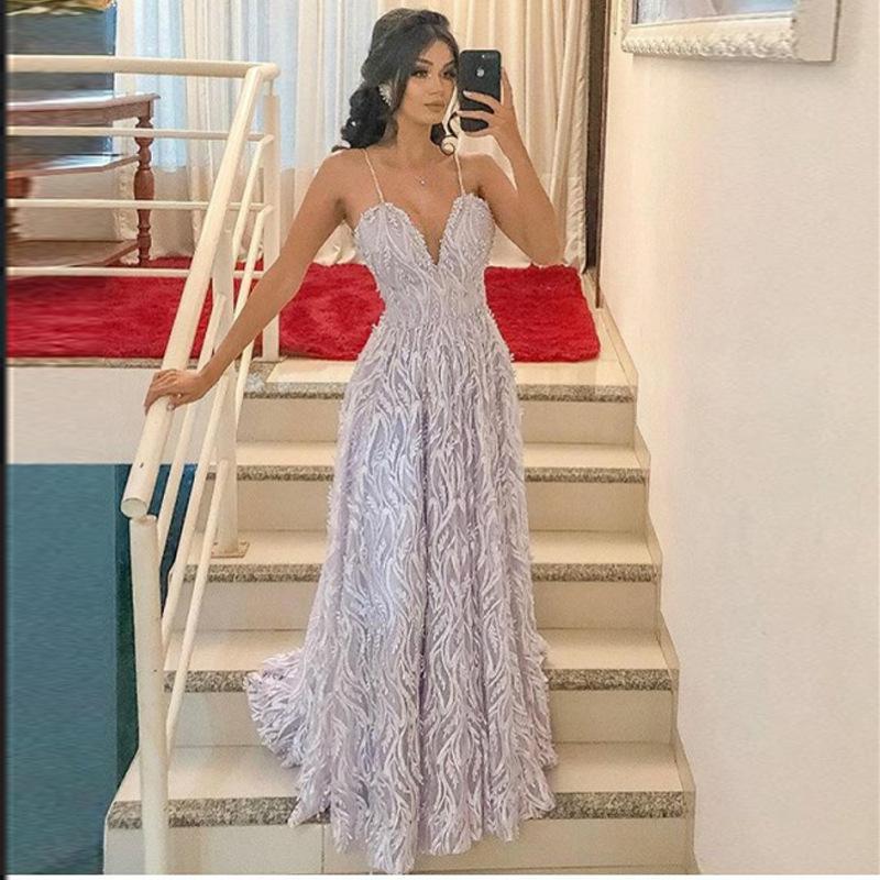 que Spaghetti Open Back Party Dress