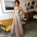 One Shoulder Long Grey Prom Dress