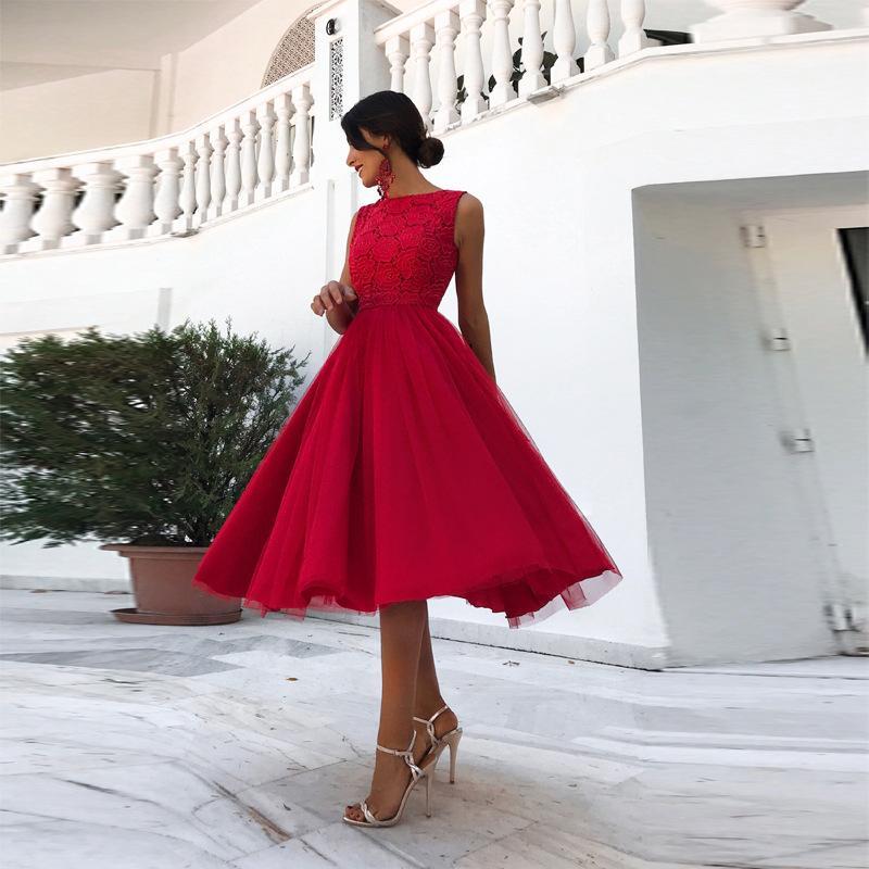 Pleated Flared A-Line Evening Gown Dress