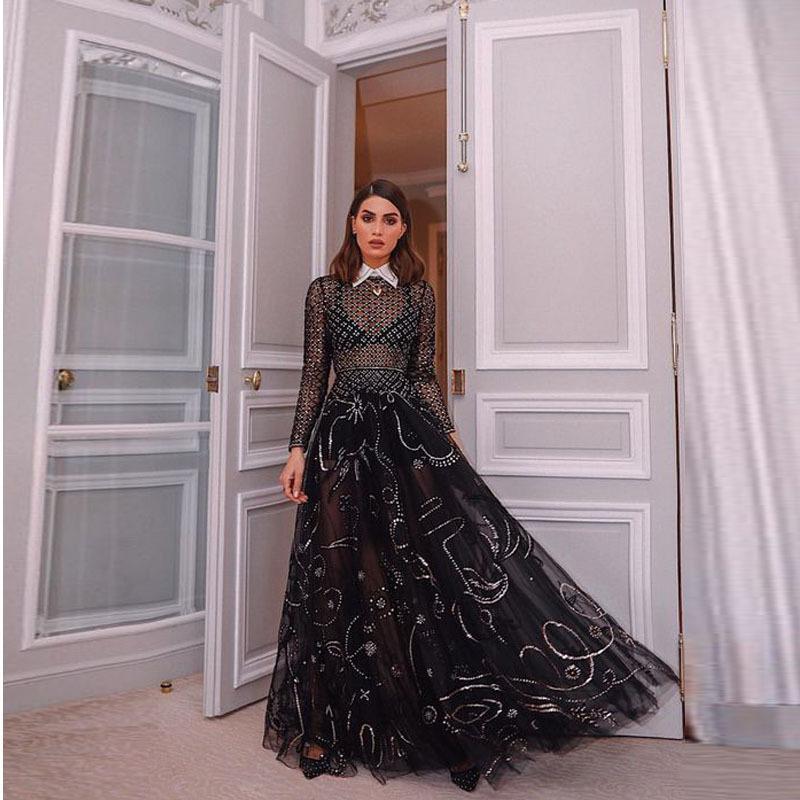 Sequined Embellished Mesh Maxi Dress