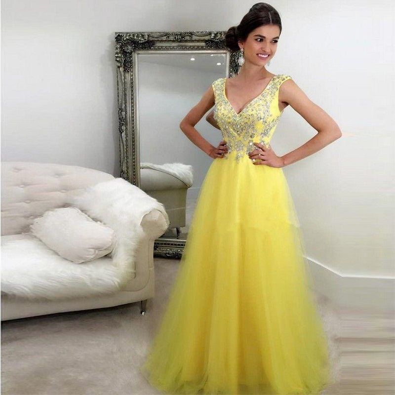 V-neck strap condan with sequins Maxi dress