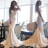Silk-like Satin Sweep Train Lace Prom Dresses