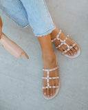 Treasured Gold Studded Sandal – Nude