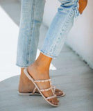 Treasured Gold Studded Sandal – Nude