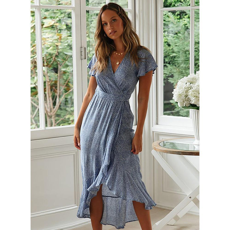 Women Rayon Maxi Floral Dress