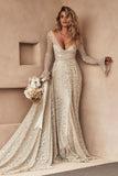 Sexy Long-sleeved Halter Evening Dress
