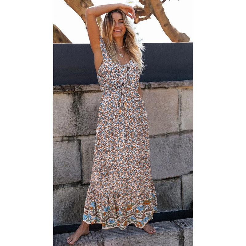 Sleeveless Floral Print Summer Dress