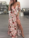 Floral Short Sleeves Maxi Dress
