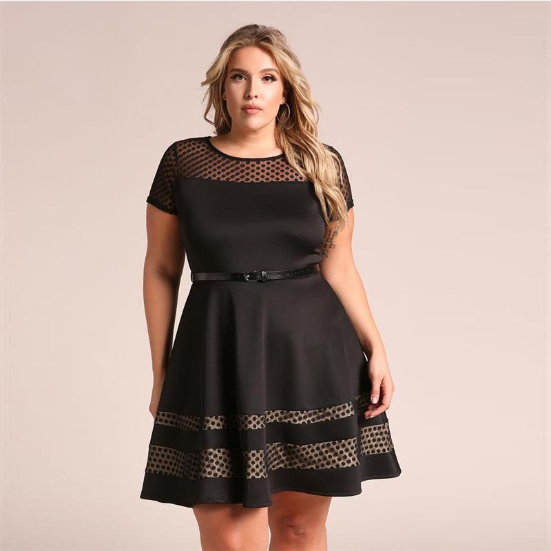 New Sexy Black Mesh Mini Dress