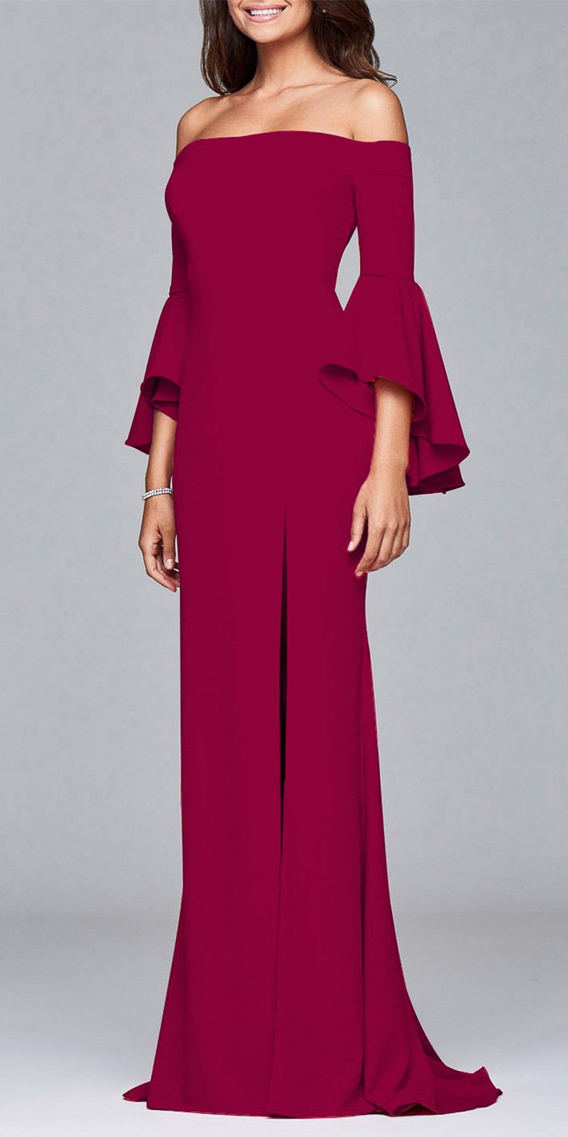 Luxury Off-shoulder Ruffles Bell Sleeve Dress