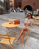 Leopard Print Button  Slim Bodycon Dress