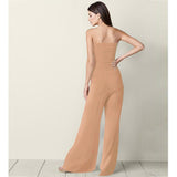 Patchwork Wide Legs Slim Jumpsuit