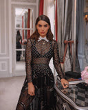 Sequined Embellished Mesh Maxi Dress