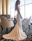 Silk-like Satin Sweep Train Lace Prom Dresses
