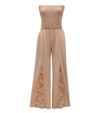 Patchwork Wide Legs Slim Jumpsuit