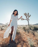 White Bohemian Buttoned Dress
