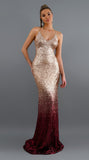 Sexy V Neck Sling Mermaid Sequined Prom Dress