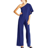 Oblique Collar Sexy Wide Leg Pants
