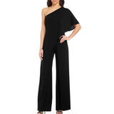 Oblique Collar Sexy Wide Leg Pants