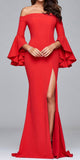 Luxury Off-shoulder Ruffles Bell Sleeve Dress