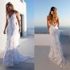 Summer Beach White Low Open Back Mermaid Wedding Dresses