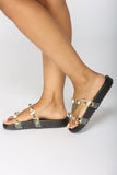Casual Morning Studded Sandal - Black