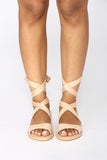 Ankle Wrapped Sandal - Natural