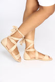 Ankle Wrapped Sandal - Natural