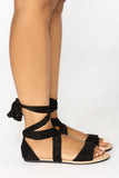 Ankle Wrapped Sandal - Black