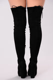 Pretty In Thigh High Boots - Black