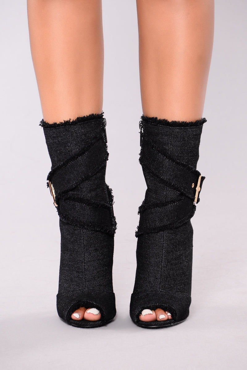 Fierce Peep Toe Bootie - Black