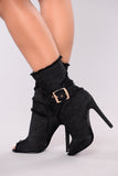 Fierce Peep Toe Bootie - Black