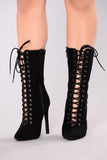 Elektra Lace Up Bootie - Black