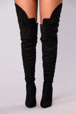 Soft as Suede Thigh High Boot - Black