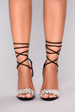 Julez Ankle Wrap Heel - Black