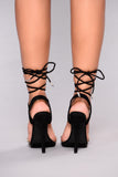 Julez Ankle Wrap Heel - Black