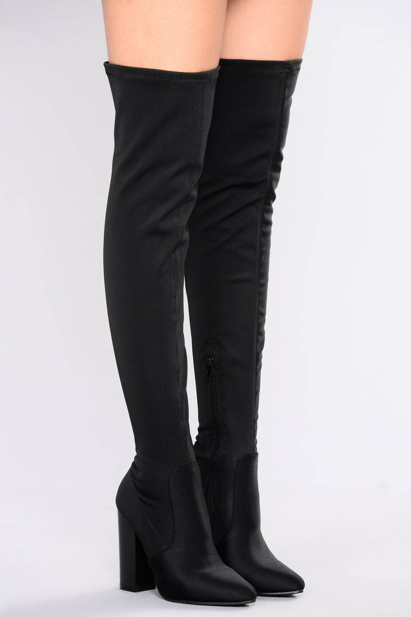 See Me In This Over The Knee Boot - Black