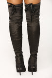 Satin Smooth Over The Knee Boot - Black