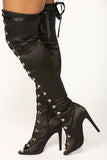 Satin Smooth Over The Knee Boot - Black