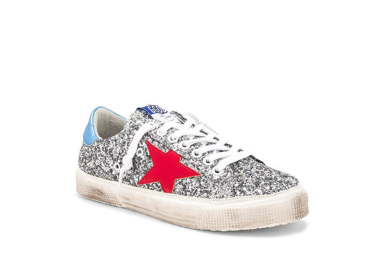 Golden Goose Superstar Sneakers Glitter/Red Star G31WS127.G9