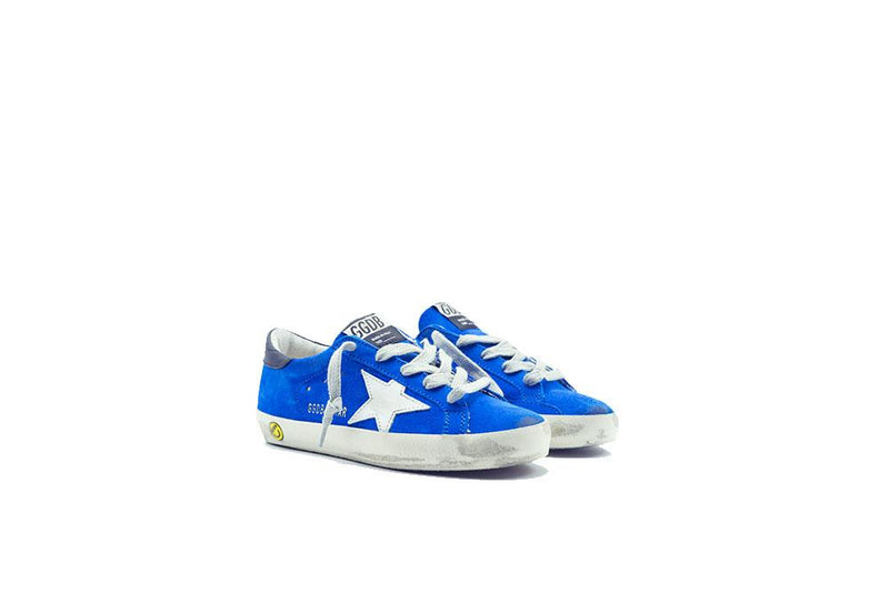 Golden Goose Superstar Sneaker Blue Suede Kids G34KS301.A86