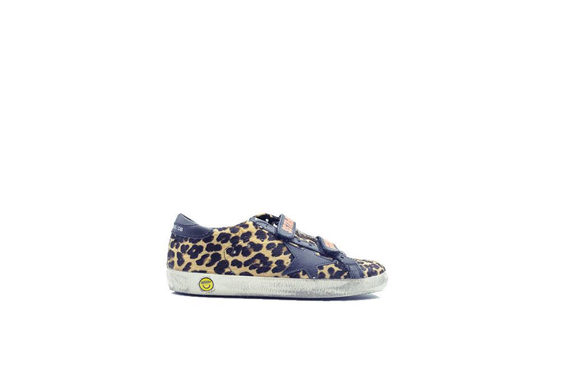 Golden Goose Old School Leopard Pony /Black Kids G34KS021.H1