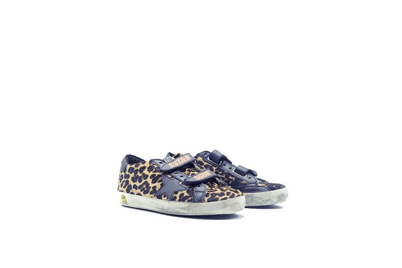 Golden Goose Old School Leopard Pony /Black Kids G34KS021.H1