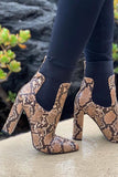 Pay Attention Booties - Brown Snake